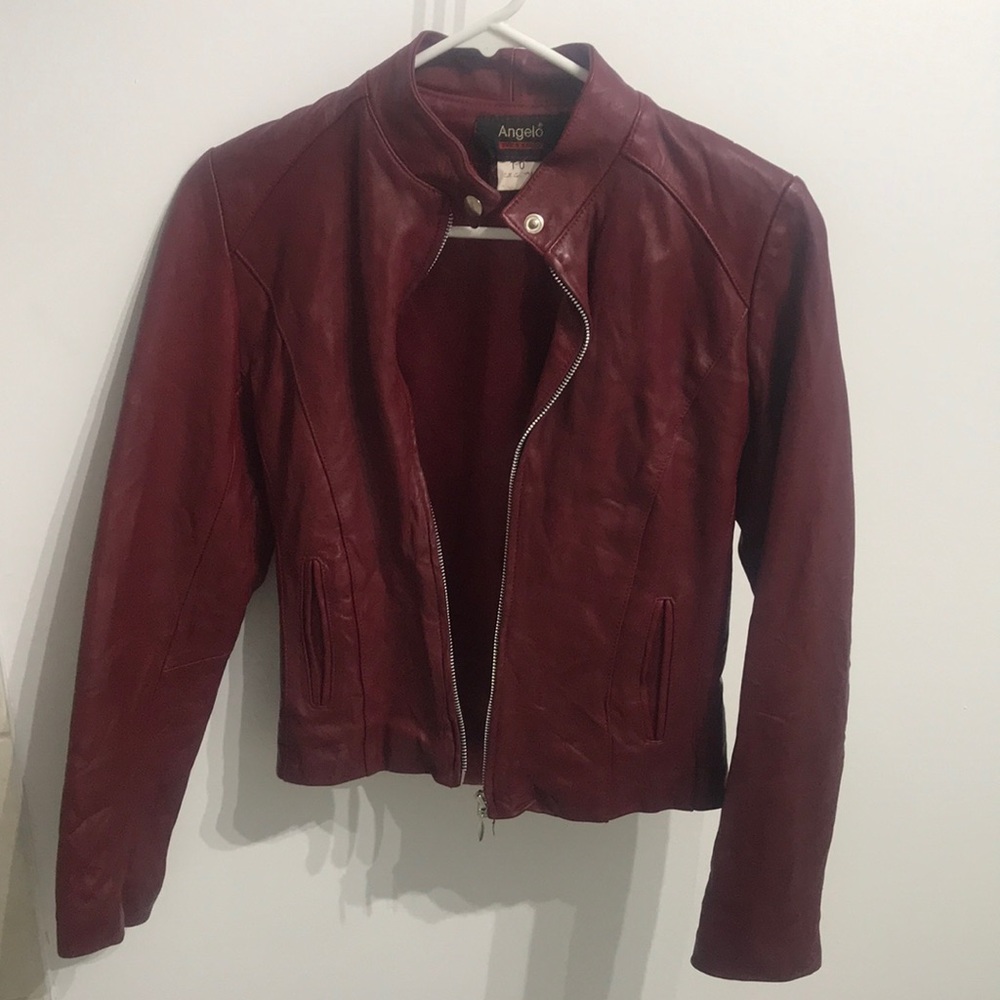 Red leather jacket